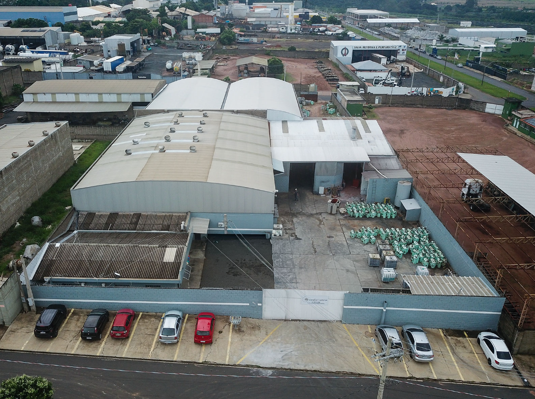 Vista aérea da estrutura fabril ITI Transformadores